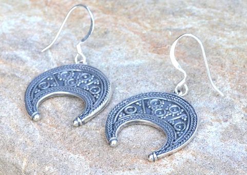 LUNULA, GREAT MORAVIAN EARRINGS, SILVER 925