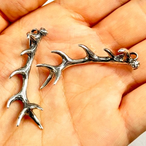 DEER ANTLER, PENDANT, STERLING SILVER