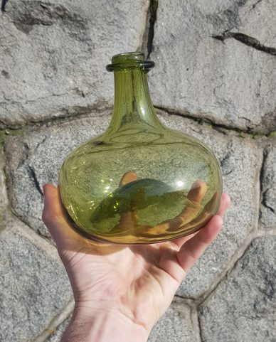 DORA GREEN CARAFE - HISTORICAL GLASS