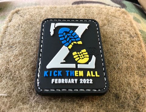 KICK THEM ALL, STATEMENT PATCH, UKRAINE COLORS, JTG 3D RUBBER PATCH