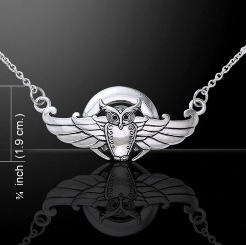 ART NOUVEAU OWL, SILVER NECKLACE, AG 925, 10 G
