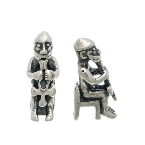 SEATED THOR STATUE - SILVER PENDANT, AG 925