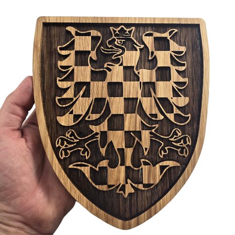 L'AIGLE DE MORAVIE, ARMOIRIES DANS UN BOUCLIER 20CM