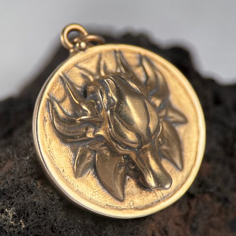 SLAVIC WOLF PENDANT, BRONZE