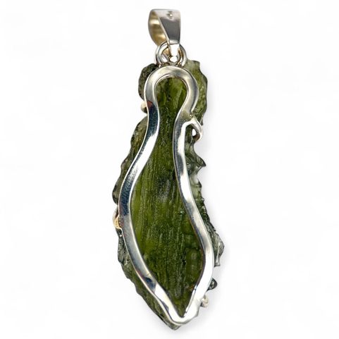SPICA, MOLDAVITE PENDANT, SILVER 925/1000