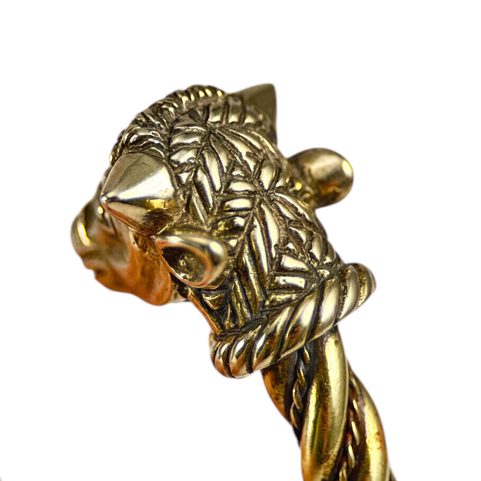 CELTIC BRACELET, BULL'S HEADS, TRICHTINGEN, BRASS