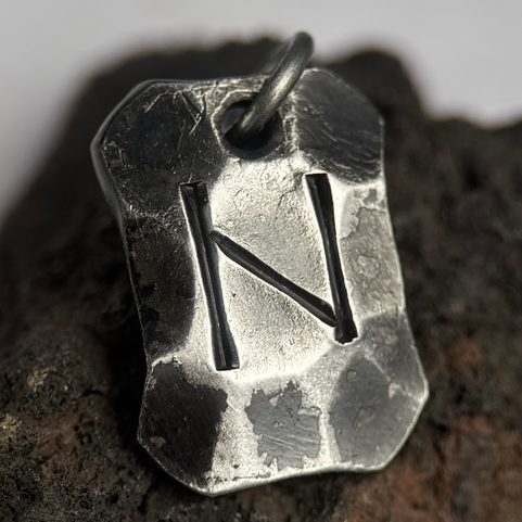 HAGALAZ, FER, FORGÉ, PENDENTIF