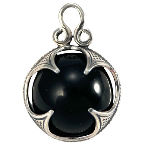 ONYX, VIKING BALL PENDANT, GOTLAND, SILVER