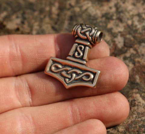 THOR'S HAMMER III, BRONZE PENDANT