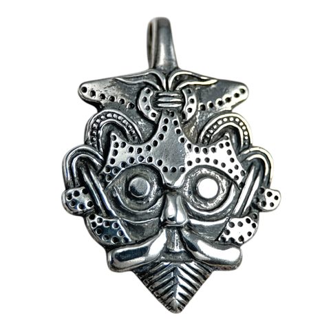VIKING HEAD PENDANT, GNEZDOVO, SILVER 925
