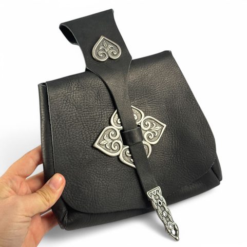 VIKINSKÁ KOŽENÁ BRAŠNA, BIRKA, ČERNÁ