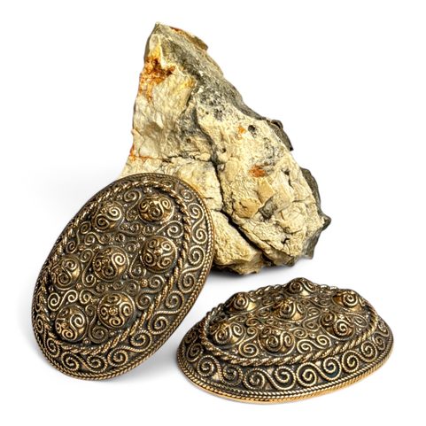 BROCHE DE TORTUE VIKING, HEDEBY, BRONZE- PAIRE