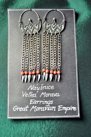 SLAVIC EARRINGS, MORAVIA MAGNA, AG 925
