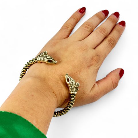 DREKI, VIKING BRASS BRACELET BRAIDED