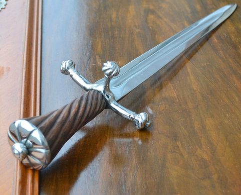 LANSQUENET DAGUE DE COMBAT À FUSÉE EN BOIS