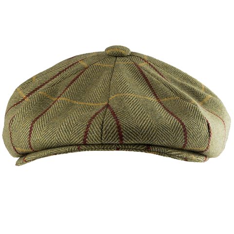 WOOL BLEND BAKER BOY HAT TWEED GREEN