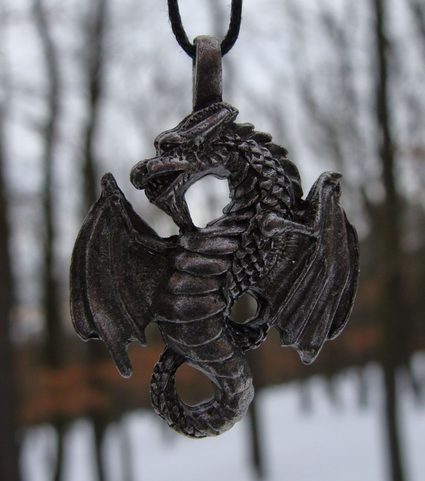 AIR DRAGON PENDANT, PEWTER
