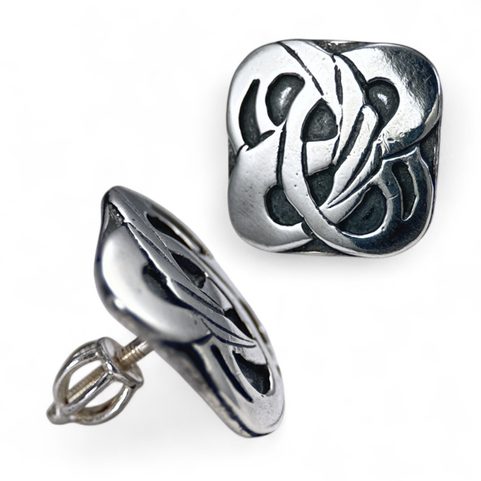 BOHEMIA, ART NOUVEAU, SILVER EARRINGS