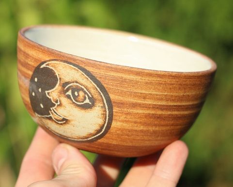 CERAMIC BOWL, MOON AND SUN