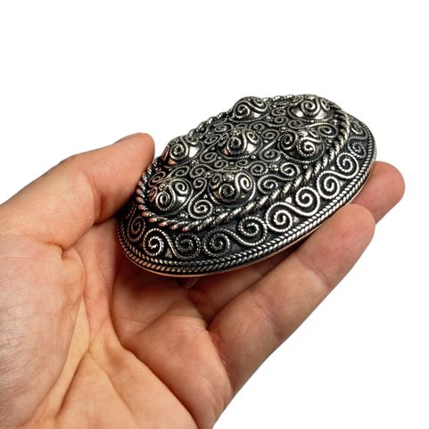 VIKING TURTLE BROOCH, HEDEBY, SILVER - PAIR