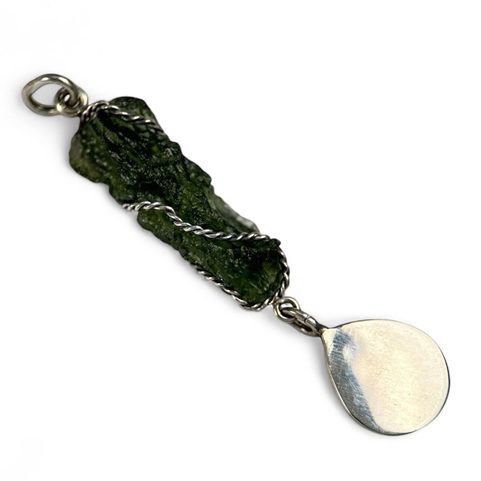 GALAXA, PENDENTIF, MOLDAVITE ARGENT 925/1000