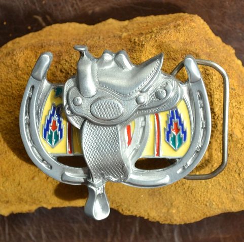 WESTERN SADDLE, BELT BUCKLE