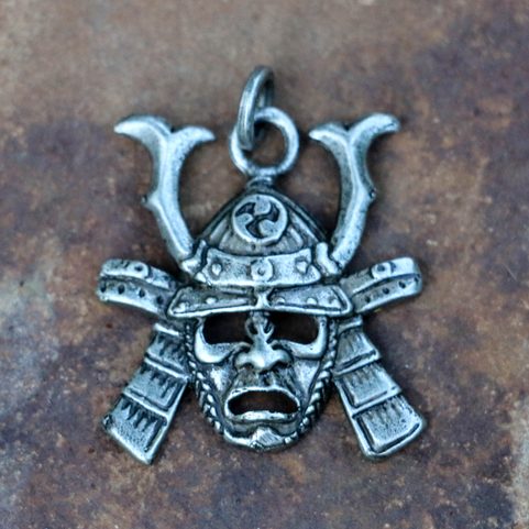 SAMURAI PENDANT, ZINC, ANTIQUE SILVER