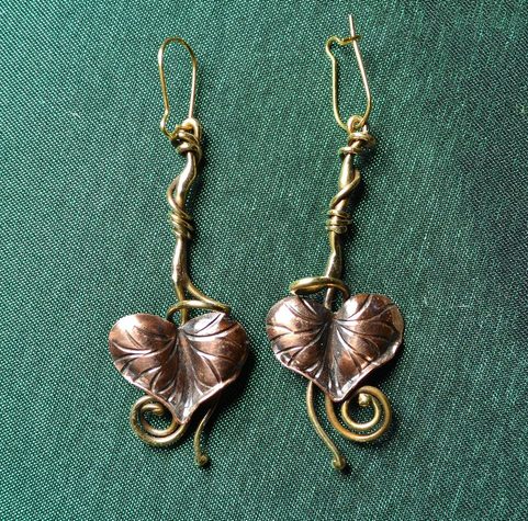 SLAVIC LIME LEAVES, HANDMADE EARRINGS