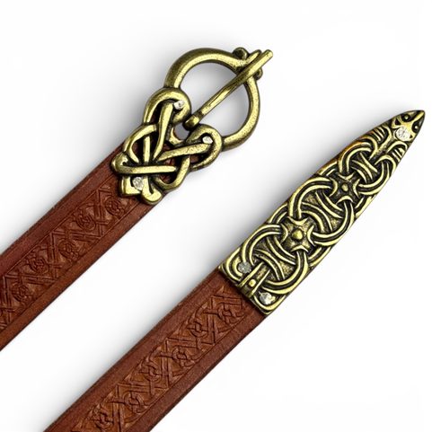BORRE VIKING BELT EMBOSSED BROWN