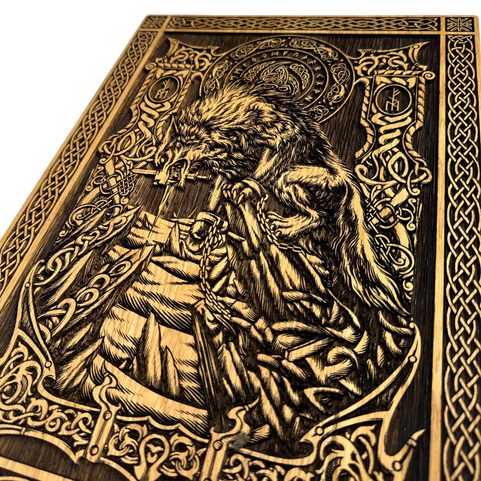 FENRIR - WOLF WALL DECORATION, WOOD 32X46CM