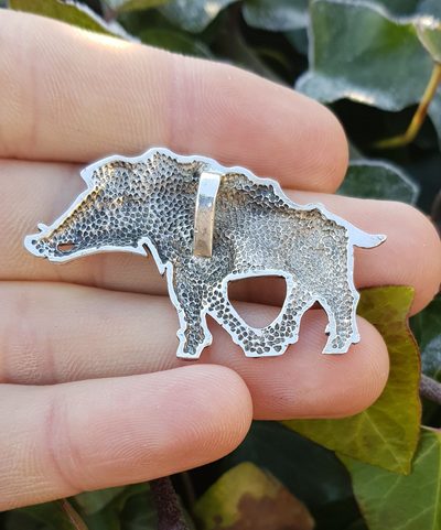 COLLACH - CELTIC BOAR PENDANT, SILVER, 10G