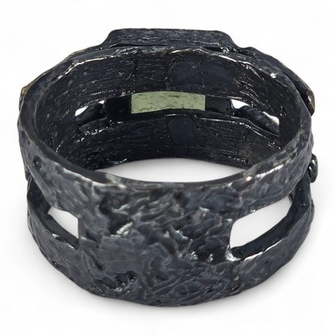 PETR VOK, MOLDAVITE, SILVER RING, AG 925/1000, 12 G