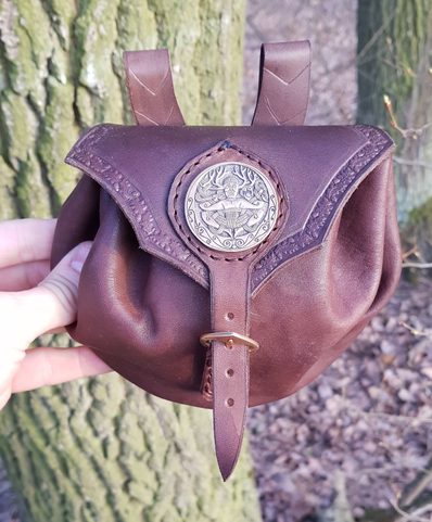 CERNUNNOS, LEATHER BAG BROWN, BRONZE