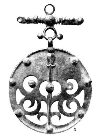 CELTIC LA TENE DRAGON OR BOAR BRASS PENDANT, LOCALITY OF SKRYJE, CENTRAL BOHEMIA