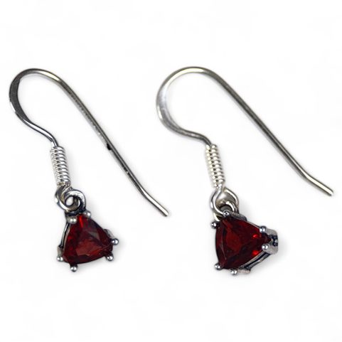 TRIANGULAR, OHRRINGE, GRANAT, SILBER 925