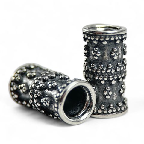 VIKING BEARD RING, SILVER, 7 MM DIAMETER