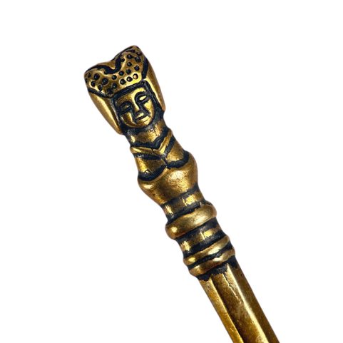 MEDIEVAL KNIFE WITH VIRGIN, BRASS