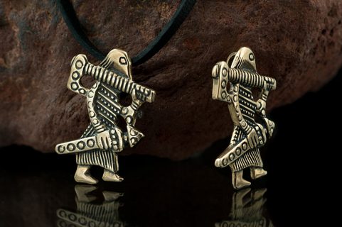 WIKING, KRIEGER, KLAHAMMAR, NACHBILDUNG AUS BRONZE