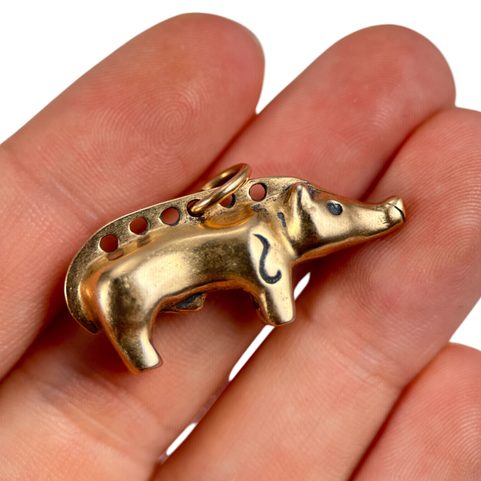 CELTIC BOAR, TABOR, BOHEMIA, BRONZE PENDANT, REPLICA