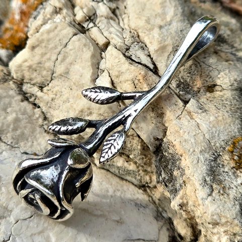 DESERT ROSE, ROSE, SILVER PENDANT, AG 925/1000