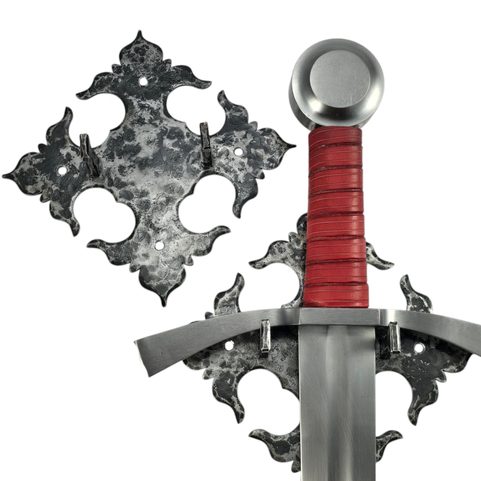 PORTE-ÉPÉE DE LUXE POUR LE MUR, FORGÉ