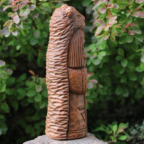 VELES, DIEU SLAVE, STATUETTE EN PIERRE ARTIFICIELLE, MARRON