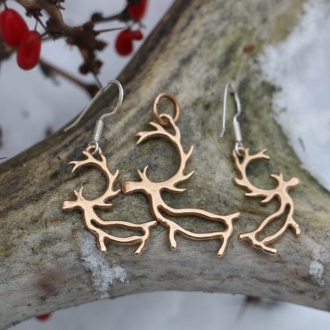 PORO, SAMI REINDEER, EARRINGS BRONZE
