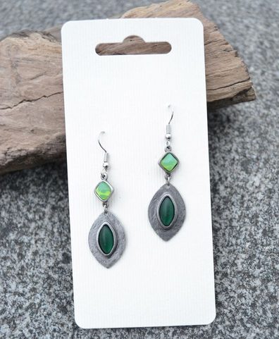 RHEA, GREEN EARRINGS