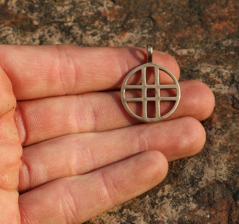 DOUBLE CROSS, BRONZE PENDANT