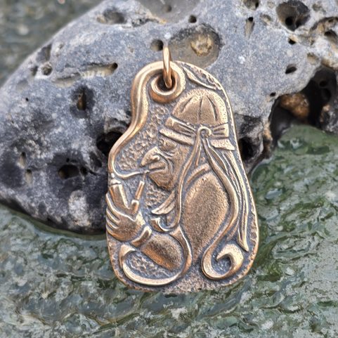 WATER GOBLIN PENDANT, BRONZE