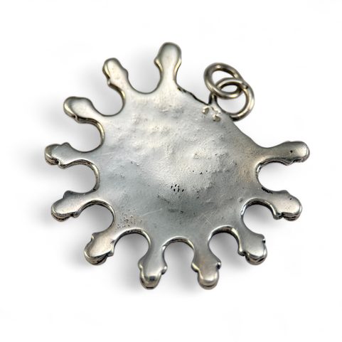 DEVANA, SLAVIC SOLAR PENDANT, SILVER - GARNET