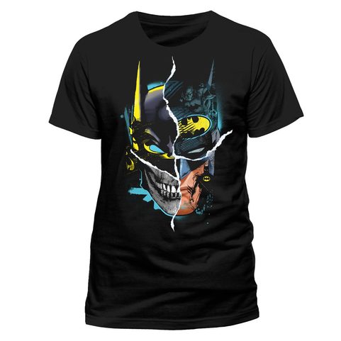 BATMAN - GOTHAM FACE, UNISEX T-SHIRT - BLACK