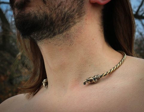 HUGINN AND MUNINN, VIKING TORC, BRASS