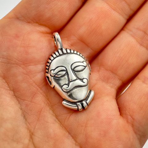 CELTIC HEAD, MSECKE ZEHROVICE, SILVER PENDANT
